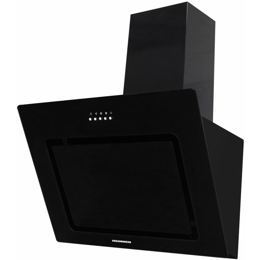 Hota decorativa Heinner DCH-650RGBK, putere maxima de absorbtie: 650m3/h, 3 trepte de viteza, negru + sticla