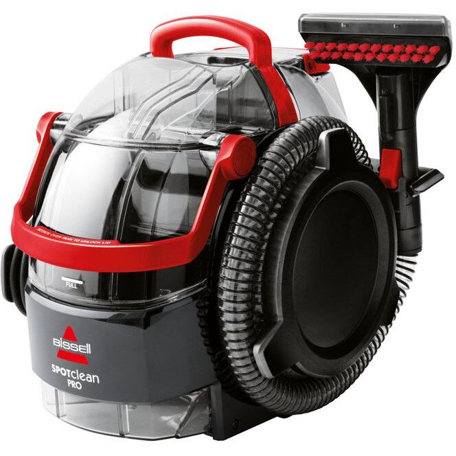Aspirator cu spalare pentru covoare si tapiterii Bissell Spot Clean Pro, 1558N, 750W, negru-rosu
