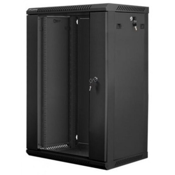 Dulap metalic montat pe perete din pachet demontabil , Lanberg , 27U , 600x600mm , 19 ” , Negru