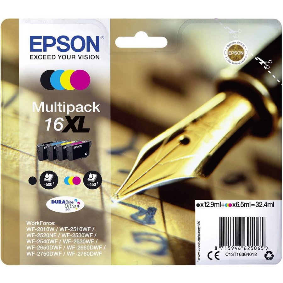 Set Epson T1636 XL CMYK Multi Pack | WF-2010/25x0