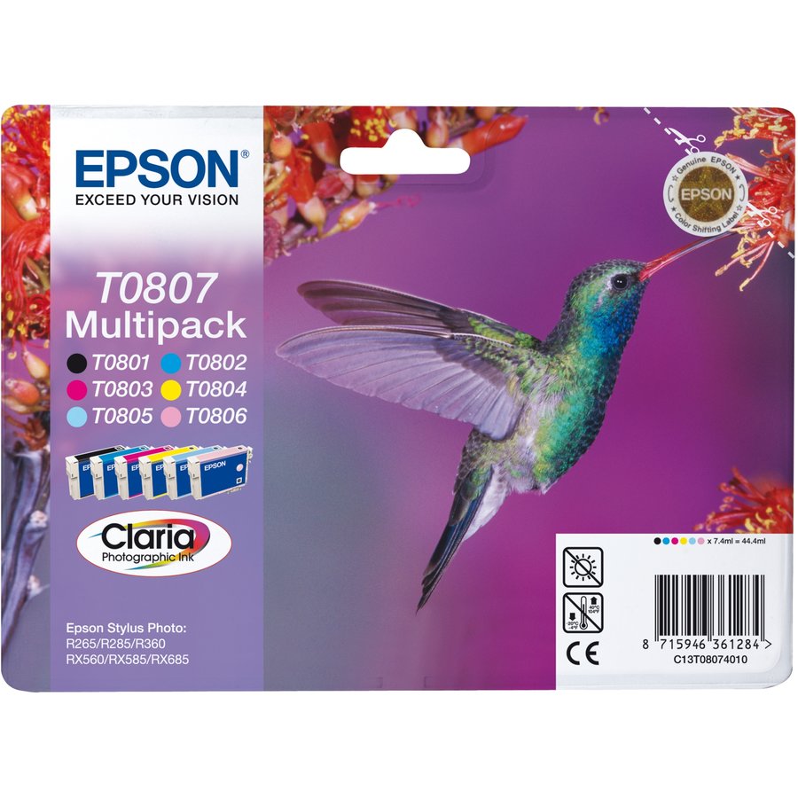 Set Epson T0807 C/M/Y/K/LC/LM MultiPack CLARIA | Stylus Photo R265/285/360...