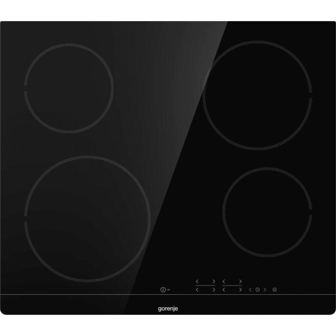 Plita incorporabila Gorenje ECT641BSC, Vitroceramica, 60 cm, 4 zone, Touch Control, Timer, Neagra