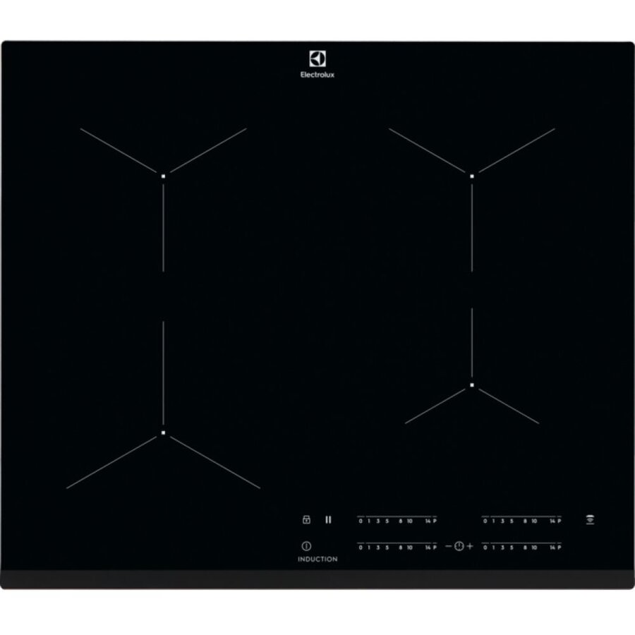 Plita incorporabila Electrolux EIT61443B, Inductie, 4 zone de gatit, Touch control, 60 cm, Sticla neagra