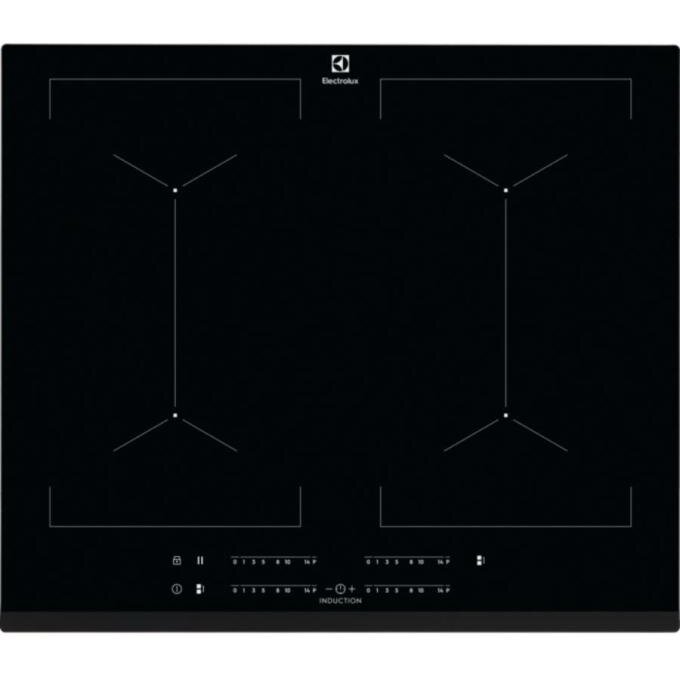 Plita incorporabila Electrolux EIV644, Inductie, 4 zone de gatit, DoubleBridge, PowerBoost, Timer, Control touch, 60 cm, Sticla neagra