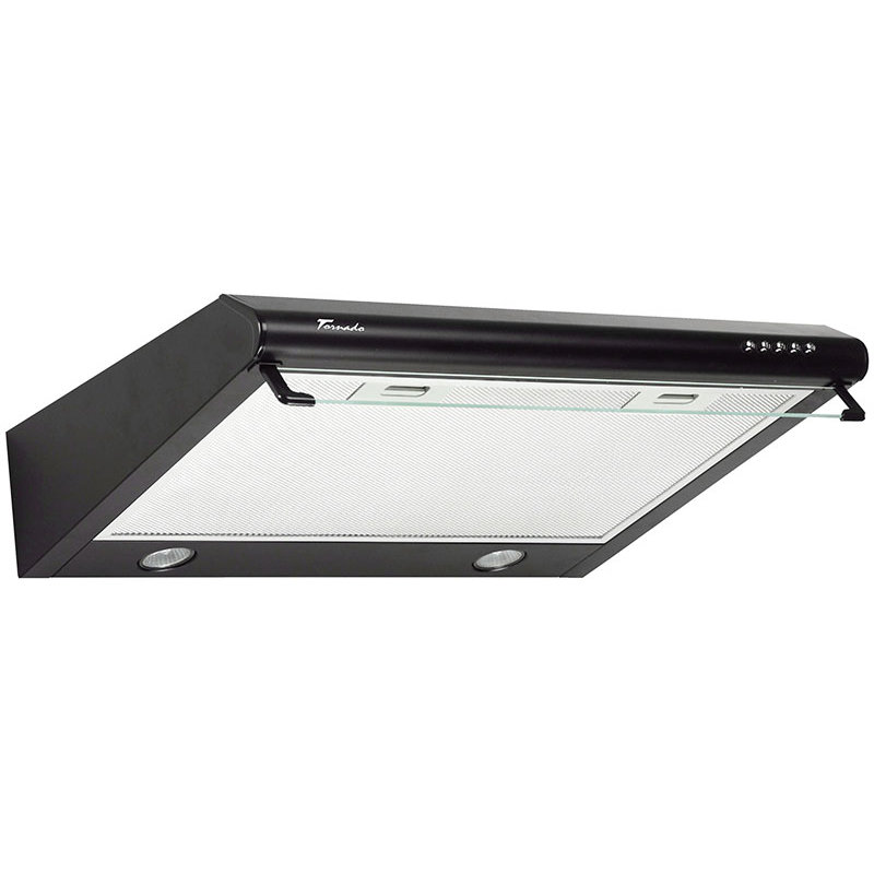 Hota traditionala Tornado Bona 20 (60) LED, 2 motoare, latime 60 cm, absorbtie 560 m3/ora, filtru anti-grasimi aluminiu 5 straturi, Negru
