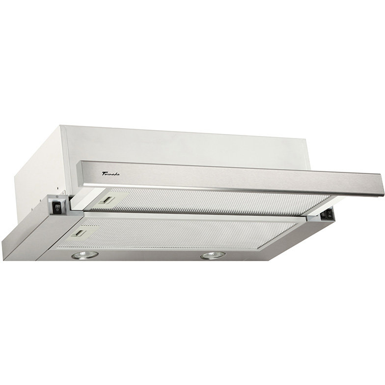 Hota Telescopica Incorporabila Tornado Storm 700 (60), 1 motor, latime 60 cm, 3 viteze, absorbtie 700 m3/ora, Inox