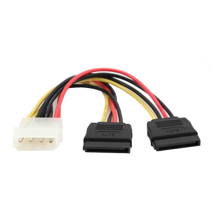 Pachet 2 x Adaptor alimentare molex (ide)- 2 x SATA 15cm, multiplicator s-ata, CA-HDSA-11CU-0015