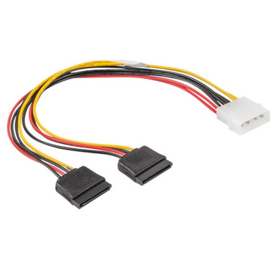 Cablu MOLEX, 4 PIN, 2x SATA (F), 15PIN, 30cm, Multicolor