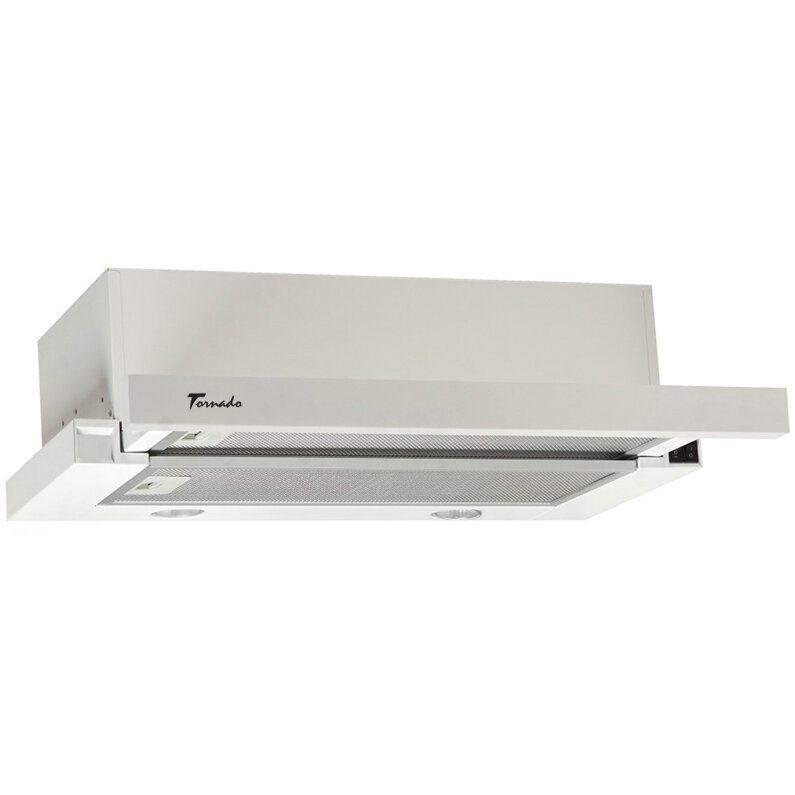 Hota Telescopica Incorporabila Tornado Storm 700 (50), 1 motor, latime 50 cm, 3 viteze, absorbtie 700 m3/ora, Alb