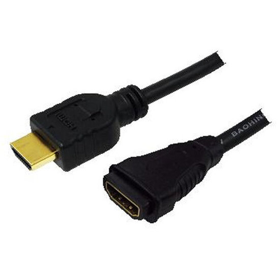 Logilink - Cablu Hdmi- Hdmi,1.4, Male/Female, Versiunea Gold, Lungime 3 M