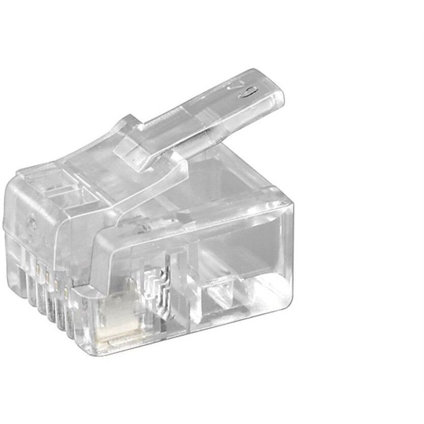 MUFE RJ11 GEMBIRD pt. telefon, 100 buc., 15u, contacte aurite, conector 6P4C, MP-6P4C/100