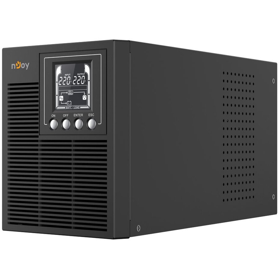 UPS nJoy Echo Pro 1000, 1000VA/800W, On-line, Ecran LCD, management HID USB, 3 prize Schuko cu protectie, Tower