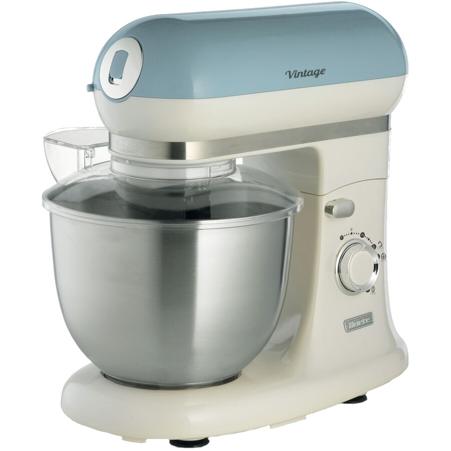 Mixer cu bol Ariete 1588.BL Vintage, 1000 W, Bol detasabil 5.5 l, 10 viteze + Pulse, Albastru Pastel
