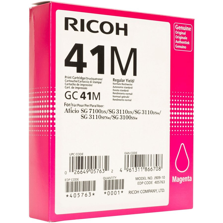 CARTUS TONER MAGENTA 405763 GC-41M 2,2K ORIGINAL RICOH AFICIO SG 3100SNW