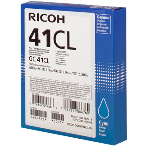 CARTUS TONER CYAN 405766 GC-41CL 0,6K ORIGINAL RICOH AFICIO SG 2100N