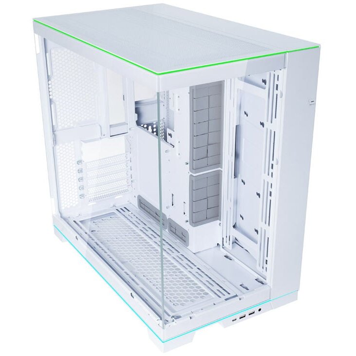 Carcasa O11D EVO RGB Tempered Glass Alb
