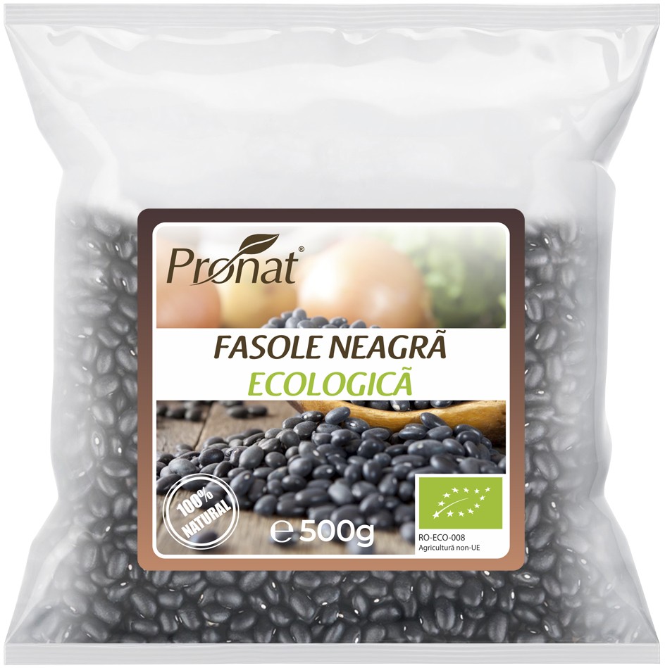Fasole neagra bio, 500g Pronat