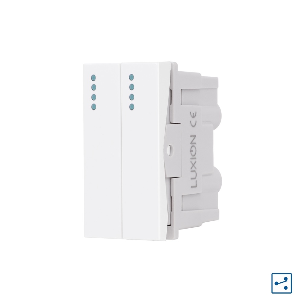 Modul Intrerupator Dublu Cap-Scara Mecanic 2M / 1M LUXION, Standard Italian