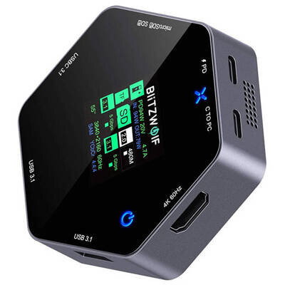 Statie De Andocare BW-TH16 8-In-1 USB 100W LCD Smart Display Negru