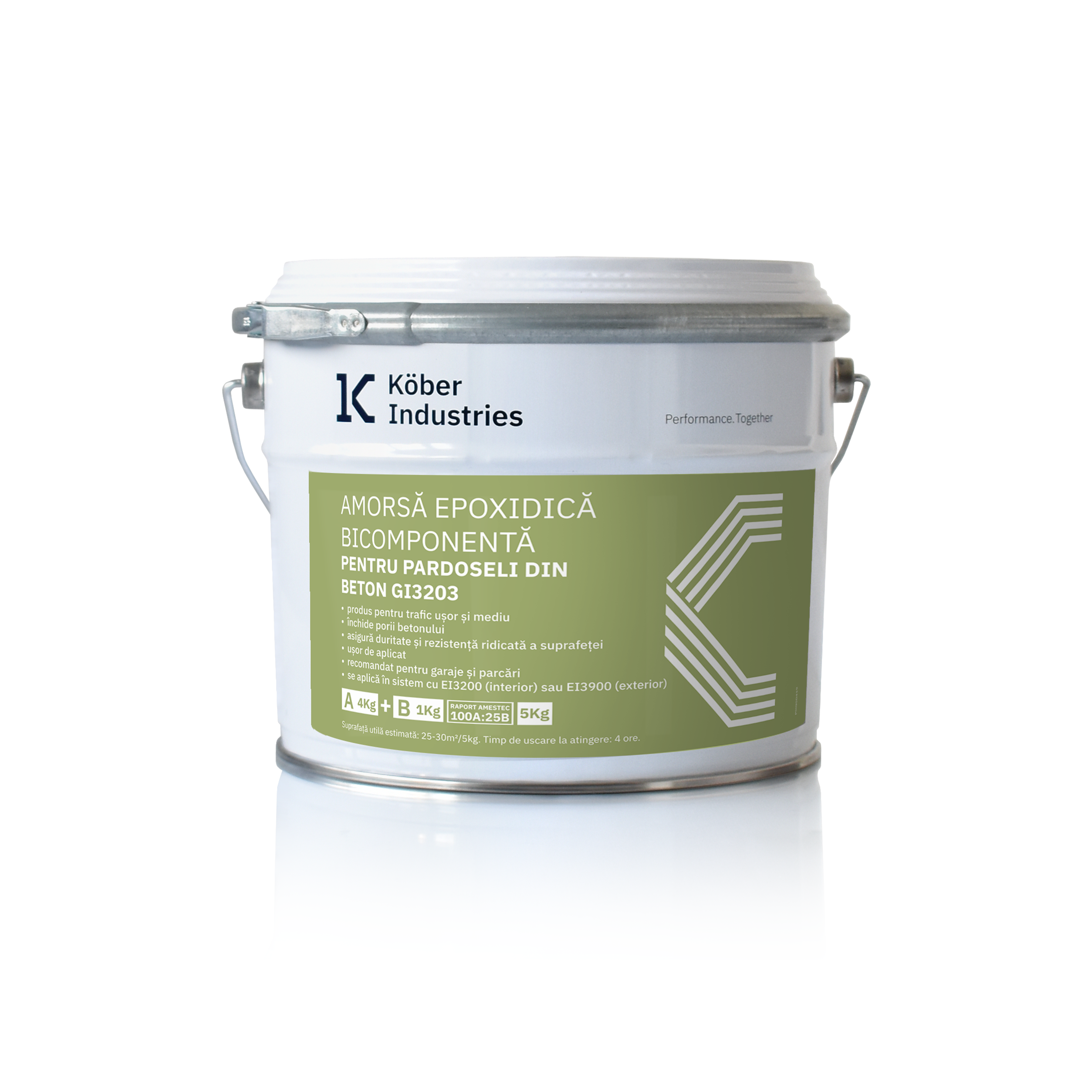 Amorsa epoxidica pentru pardoseli beton GI3203D Kober Industries, interior / exterior, transparent, 5 kg