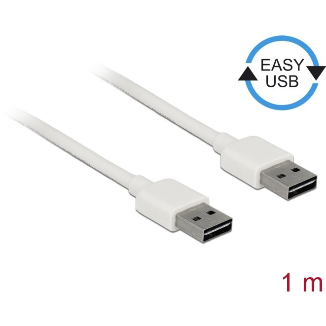 Delock Cable USB AM-AM 2.0 1m Easy-USB White