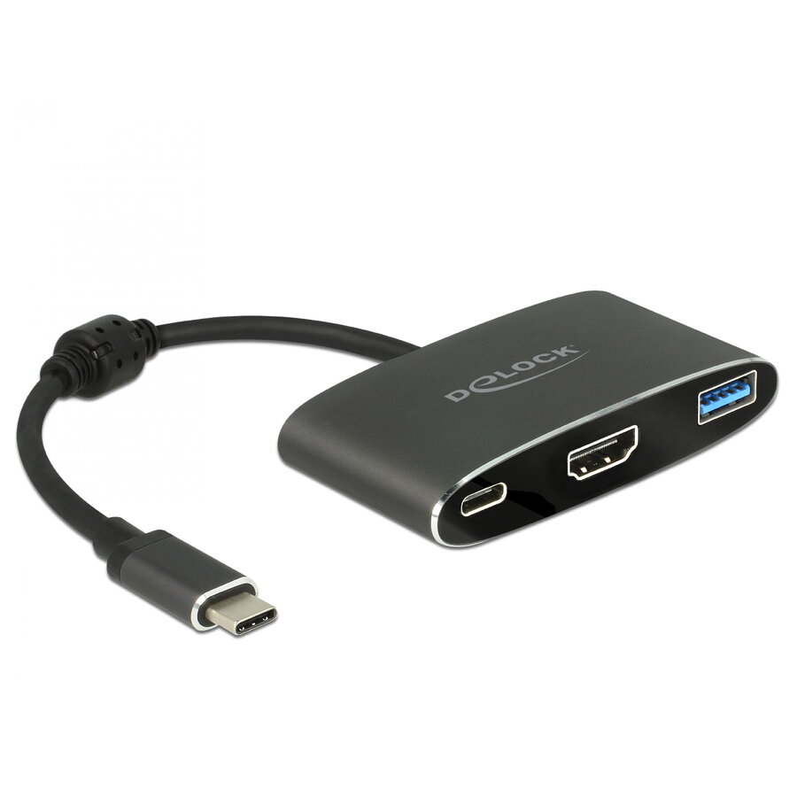 Delock Adaptor USB Type-C tata - HDMI mama 4K + USB Tip-A + USB Type-C