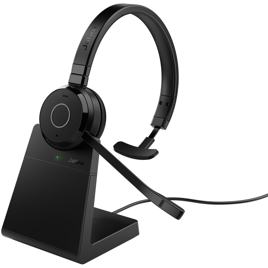 Casti Evolve 65 Te Link 390A Mono Stand Negru
