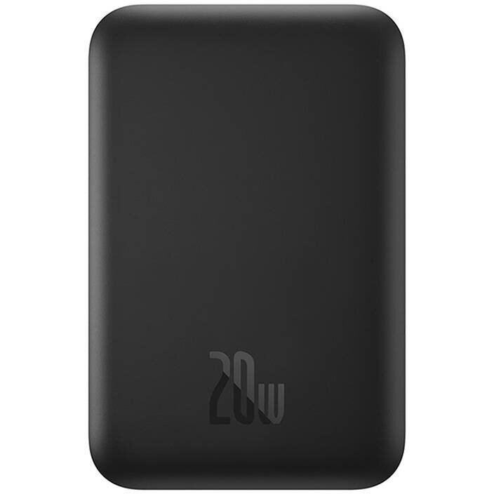 Acumulator extern Magnetic Mini, 6000 mAh, USB-C, 20W, Wireless 15W, Cablu USB-C inclus, Negru