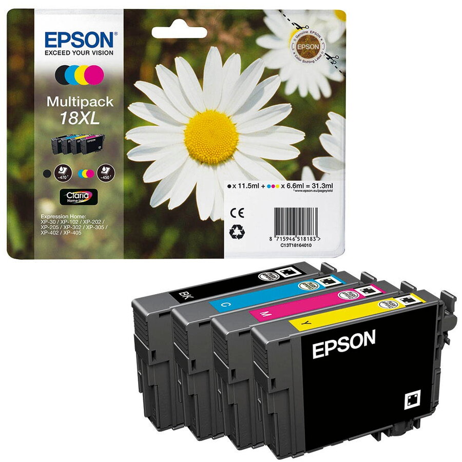 Set Epson T1816 CMYK XL MultiPack | XP-102/202/205/302/305/402/405/405WH