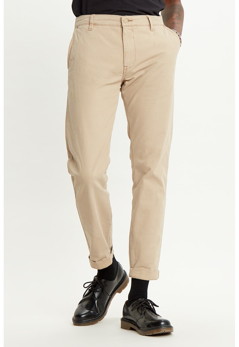 Pantaloni chino cu croiala conica - Bej