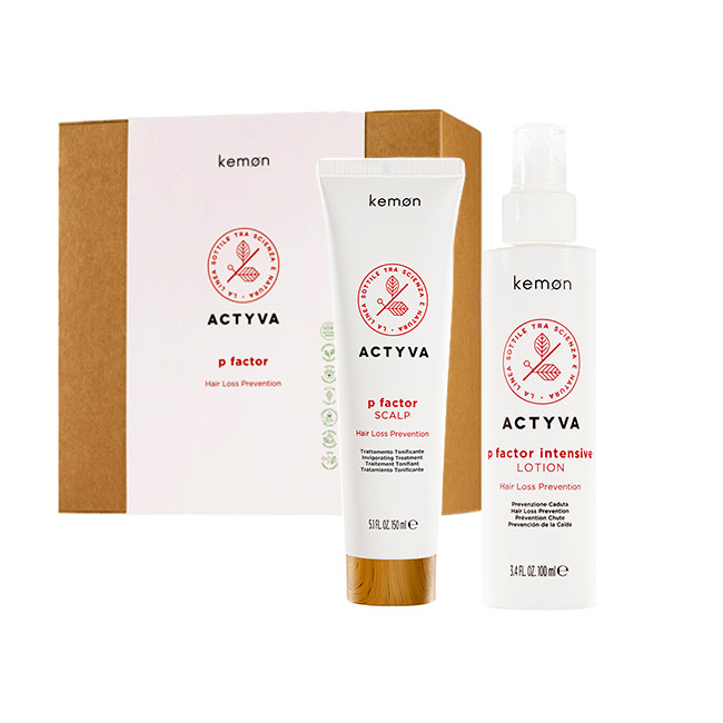 Set anti-caderea parului Kemon Actyva P Factor, Tratament 200 ml + Lotiune 125 ml