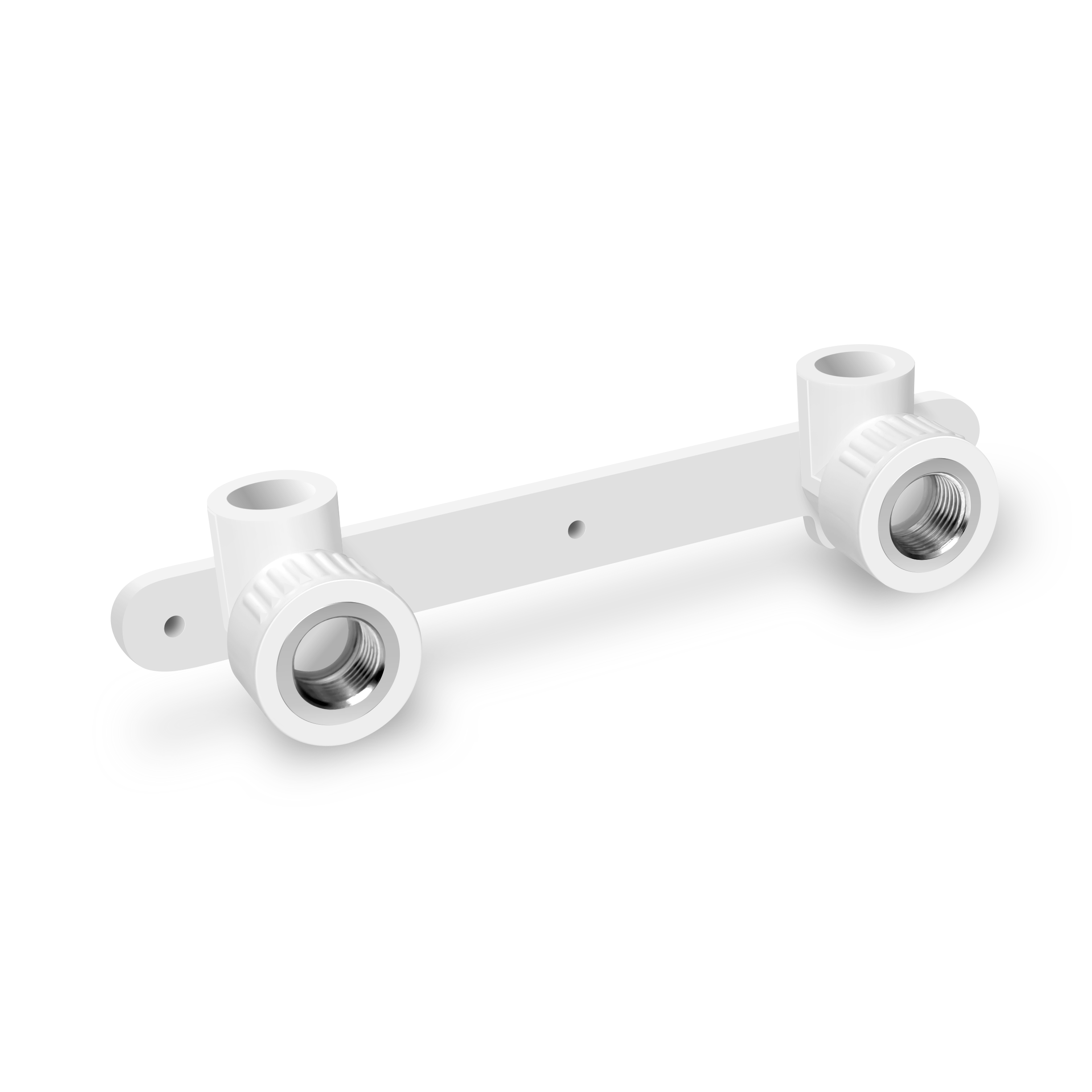 Placa de perete PPR, filet interior, alb, 20 mm x 1/2