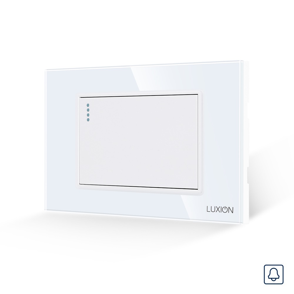Intrerupator cu Revenire (Sonerie) Mecanic LUXION cu Rama din Sticla, Standard Italian, 3M