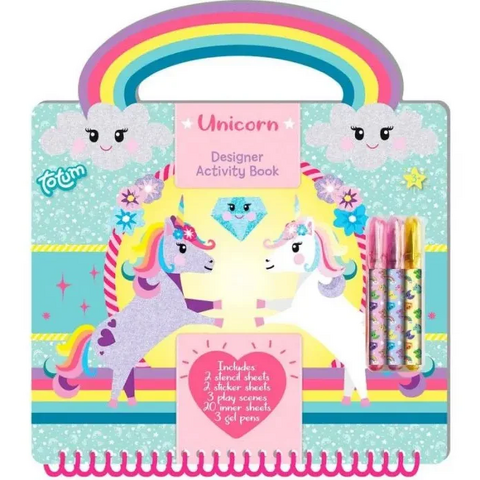 Carte cu Activitati Unicorni Carioci cu Gel Sclipitor 3+ Ani Multicolor