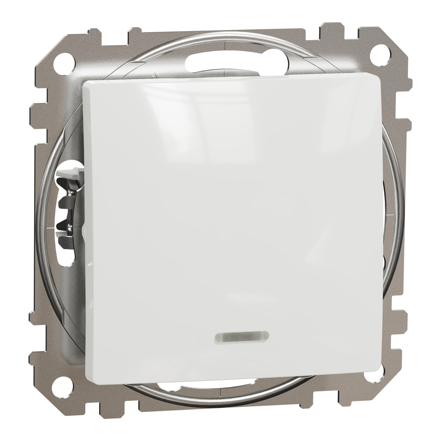 Intrerupator in cruce Schneider Sedna SDD111107L, IP20, montaj incastrat, cu indicator luminos, alb 73 x 73 x 24 mm