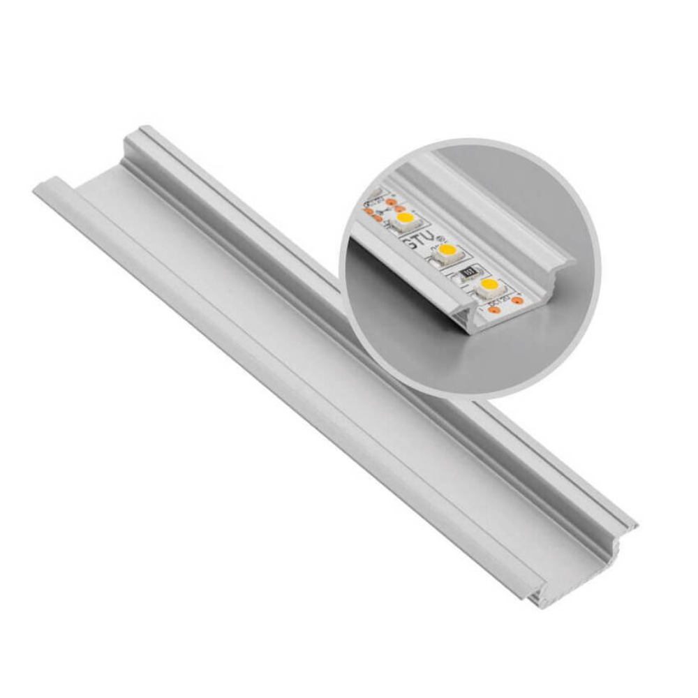 Capac pentru profil pentru benzi cu LED-uri, aluminiu 2 m, argintiu