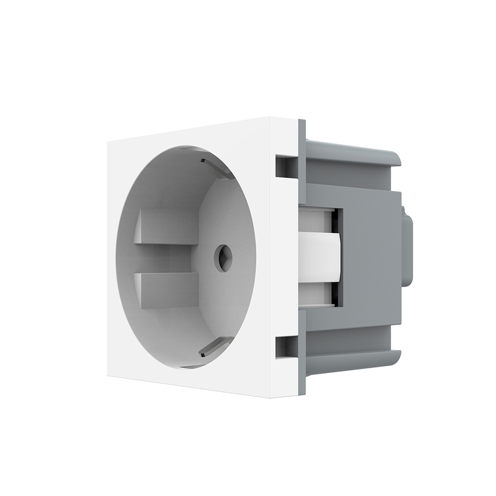 Modul priza simpla Schuko Livolo VL-FCTC16A, policarbonat, alb