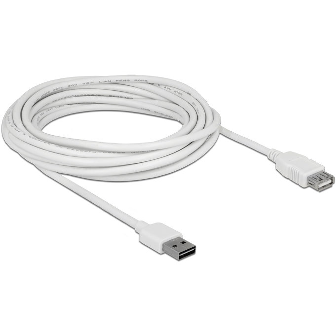 Delock Cable USB AM-AF 2.0 5m Easy-USB White