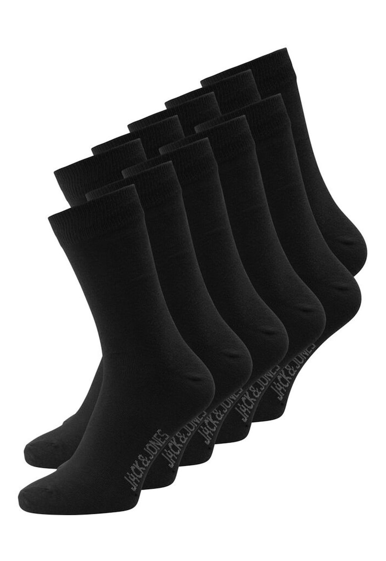Set de sosete lungi - din amestec de bumbac - 10 perechi - Negru
