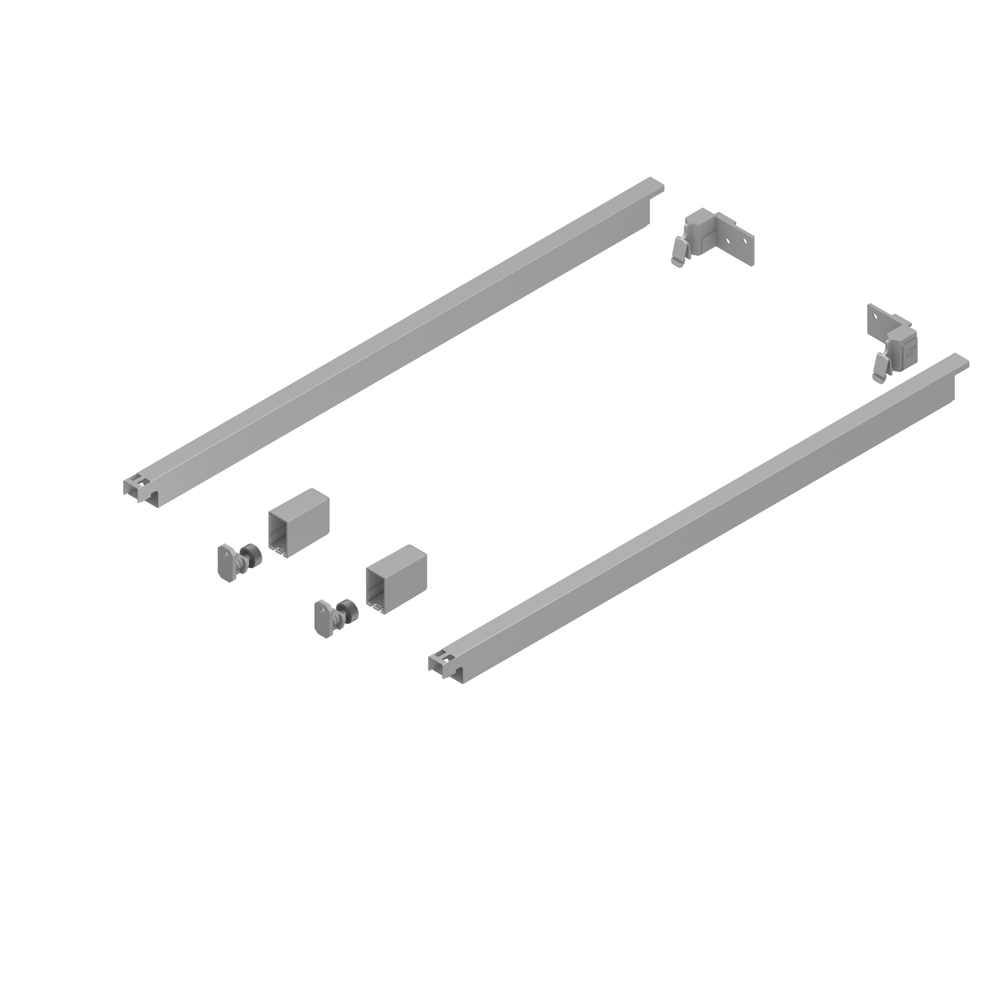 Lonjeroane rectangulare, Grass Nova Pro Scala, otel, silver, L 450 mm