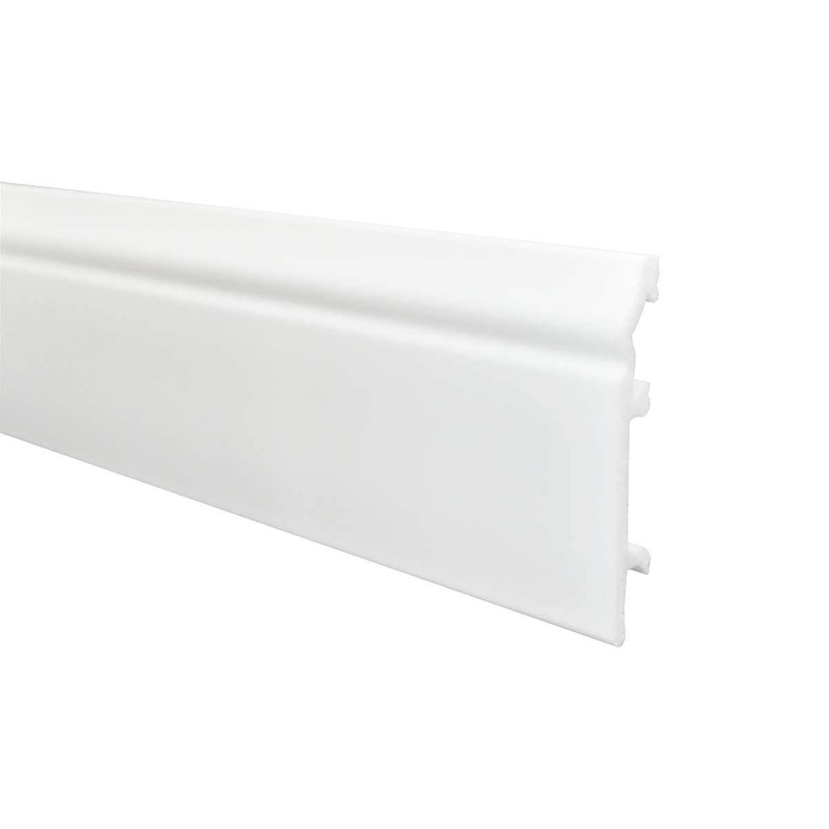 Plinta pardoseala, Opal 80, polimer dur, rezistenta la apa, alb, 2200 x 80 x 16 mm