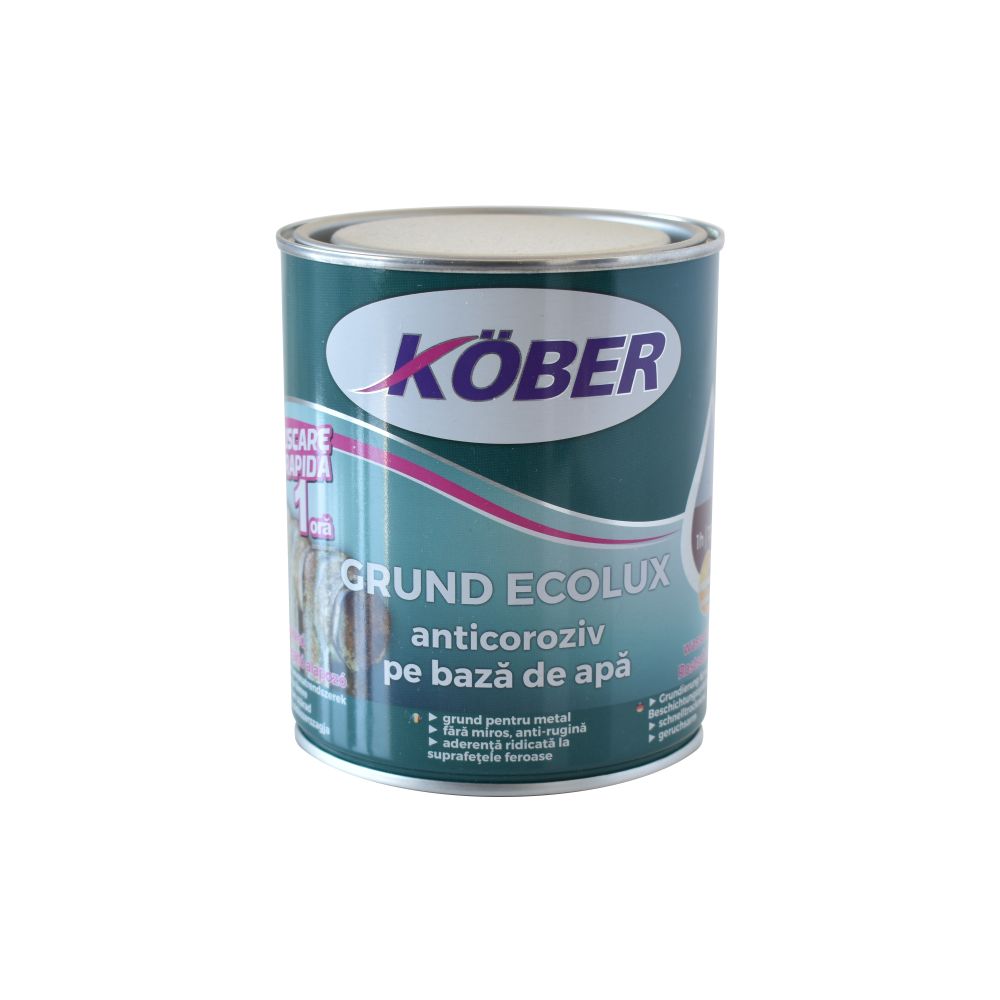 Grund Anticoroziv Kober Ecolux, pe baza de apa, gri, 0.6 l