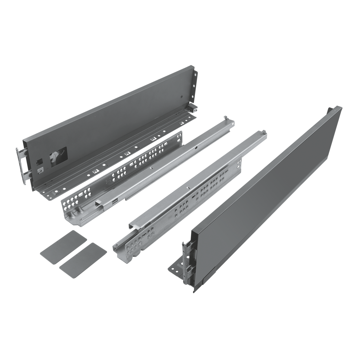 Kit pentru sertar Teko premium 4D, otel si plastic, antracit, 35 kg, 400 mm, H212