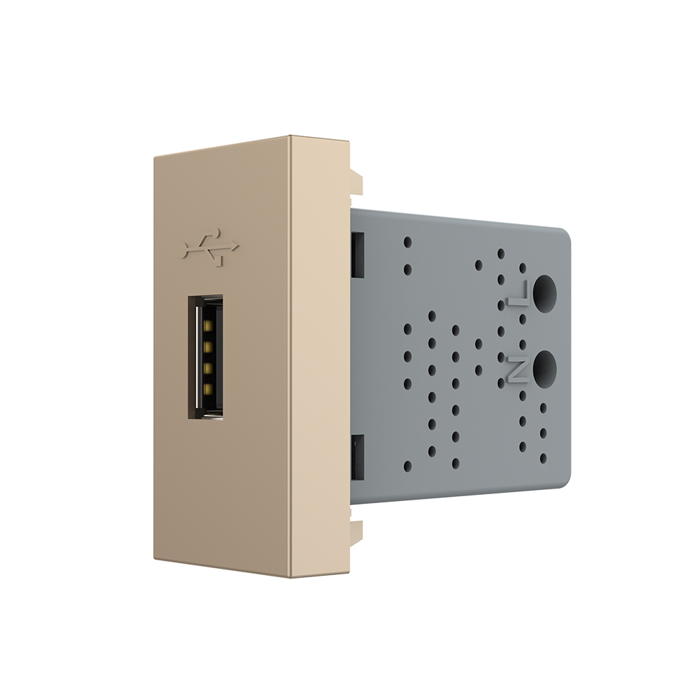 Modul priza USB Tip A Livolo VL-FCUS-1AP, policarbonat, auriu