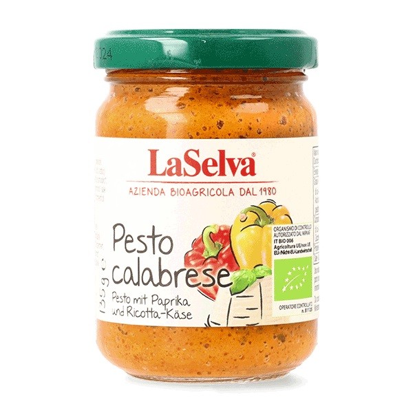 Pesto calabrese din ardei dulce bio, 135g LaSelva