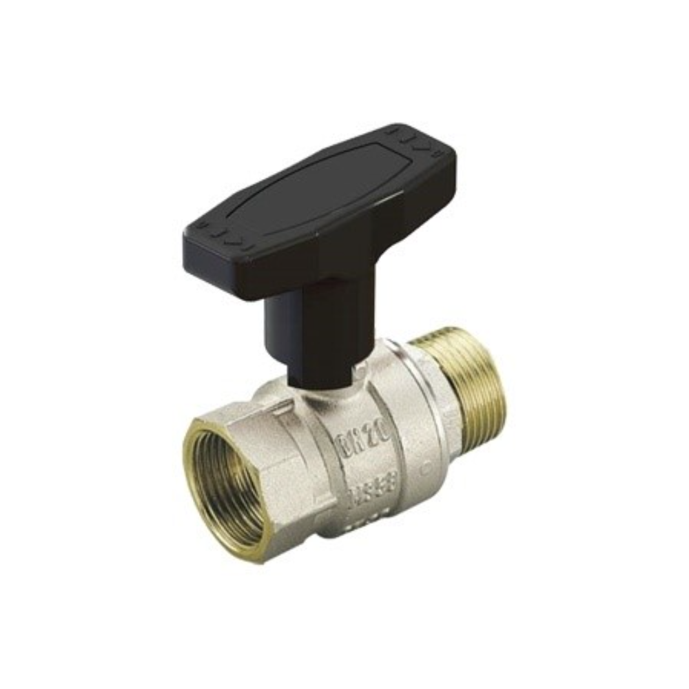 Robinet de trecere cu bila Tiemme, filet interior-exterior, alama, 1
