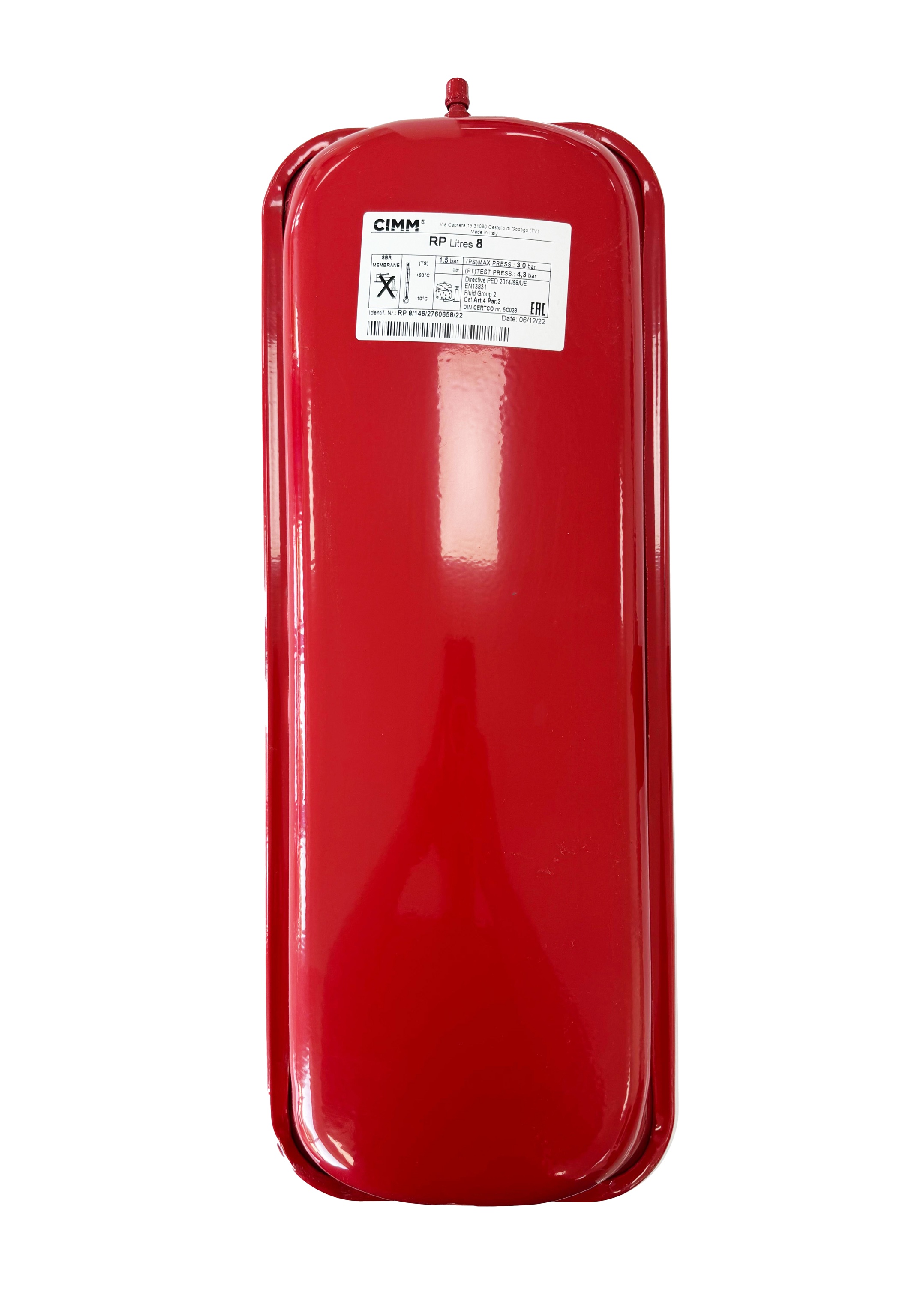 Vas expansiune 8 litri 3/4 pentru centrale si termoseminee pe peleti Fornello Fiama Confort 12-30 kW