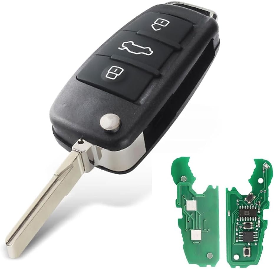 Cheie Auto Programabila Techstar cu 3 butoane pentru Audi Q7 B7 Q3 A3 TT A2 A8 A6 A6L A4 S5 C5 C6 B6 A4L A5 Q5 S RS Cabrio, Avant, Quattro, 432MHz, ID48, FCC: 8E0837220 / 8E0837220K / 8E0837220D