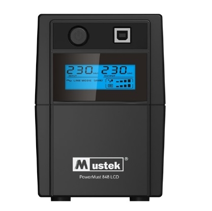 UPS  MUSTEK PowerMust  848 LCD (850VA) Line Interactive, Schuko (include timbru verde 3 lei)