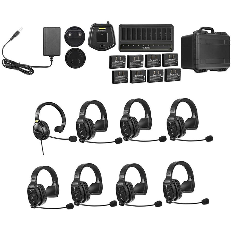Sistem Intercom Wireless pentru 8 Persoane WiTalk WT8S Full-Duplex 1.9GHz Casti Single-ear Negru